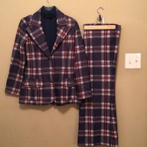 Vintage Ladies Red White and Blue Pantsuit